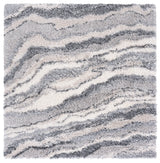 Safavieh Fontana Shag  800 6'-7" x 6'-7" Rug in Grey / Ivory