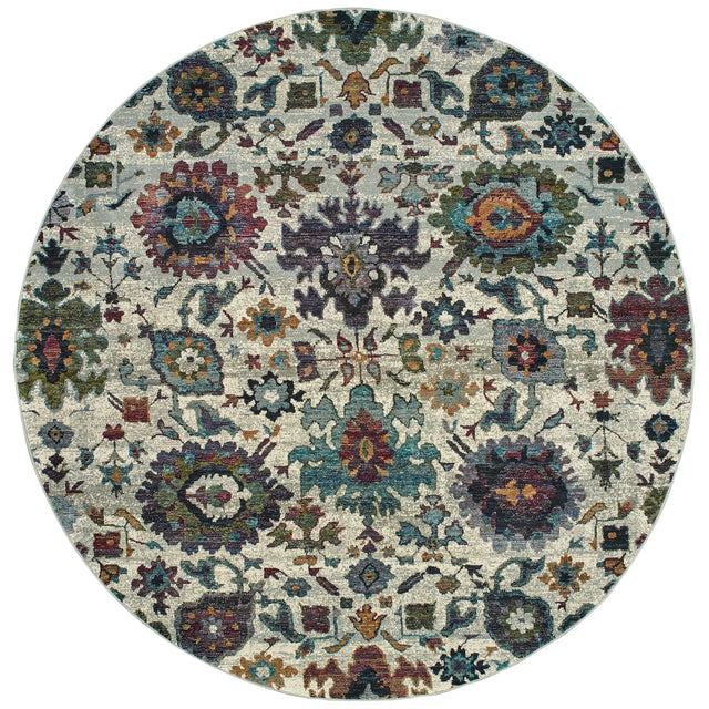 Oriental Weavers Sphinx Andorra 7129A Stone/Multi Rugs - main flat