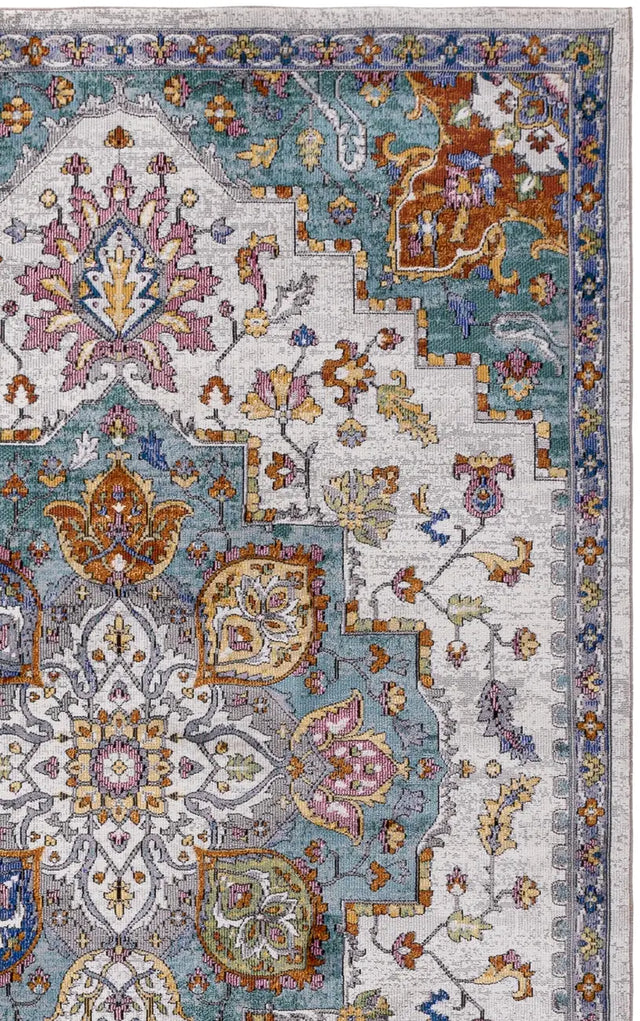 Safavieh Aria 5'-0" x 6'-7" Rug in Ivory / Turquoise