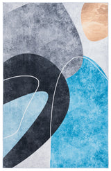 Safavieh Malibu 4'-0" x 6'-0" Rug in Dark Grey / Turquoise