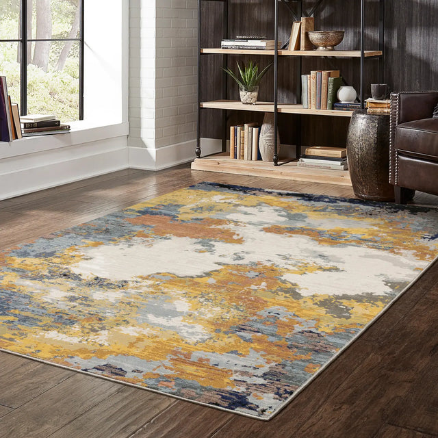 Oriental Weavers Sphinx Caravan 530V8 Yellow/ Blue Rugs - room scene