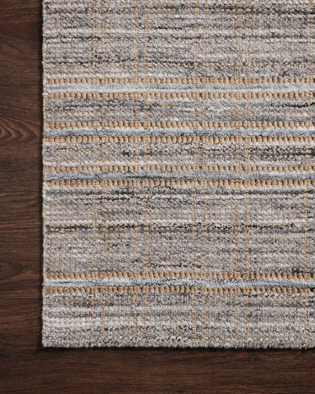 Loloi Jamie Jem-01 Natural/Slate Rug - corner on wood