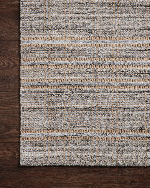 Loloi Jamie Jem-01 Natural/Slate Rug - corner on wood