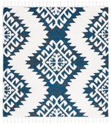 Safavieh Moroccan Tassel Shag 6'-7" x 6'-7" Rug in Navy / Ivory