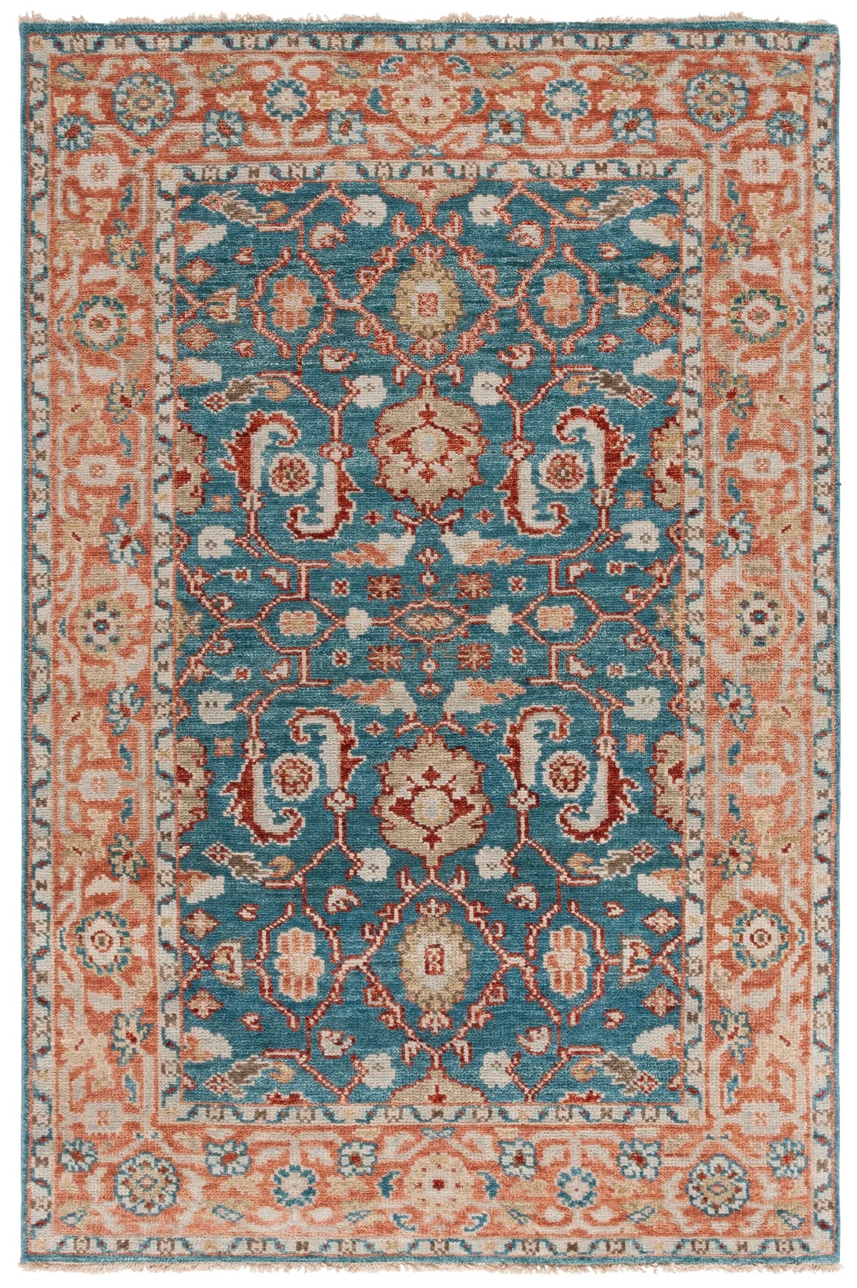 Safavieh Samarkand 6'-0" x 9'-0" Rug in Turquoise / Rust