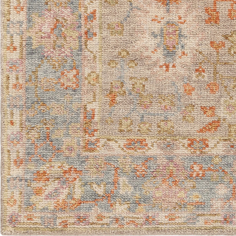 Chandra Wendi WEN-58102 Tan / Blue / Orange / Multi rug, close-up detail