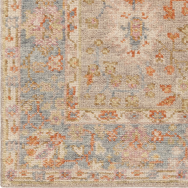 Chandra Wendi WEN-58102 Tan / Blue / Orange / Multi rug, close-up detail