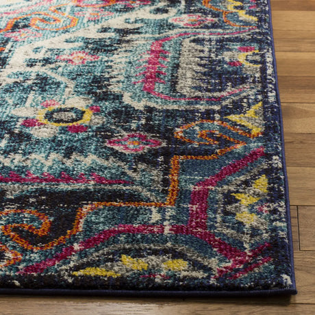 Safavieh Monaco 4'-0" x 5'-7" Rug in Blue / Fuchsia