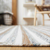 Safavieh Striped Kilim 4'-0" x 6'-0" Rug in Grey / Ivory