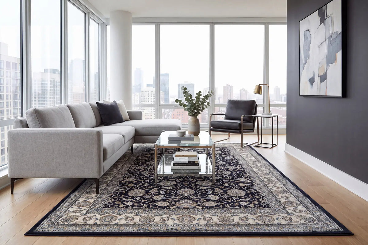 Dynamic Rugs Ancient Garden 57120 Blue / Ivory Rugs - Room