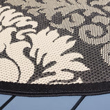 Safavieh Courtyard 5'-3" x 5'-3" Rug in Black / Sand