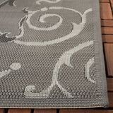 Safavieh Courtyard 4'-0" x 5'-7" Rug in Anthracite / Light Grey