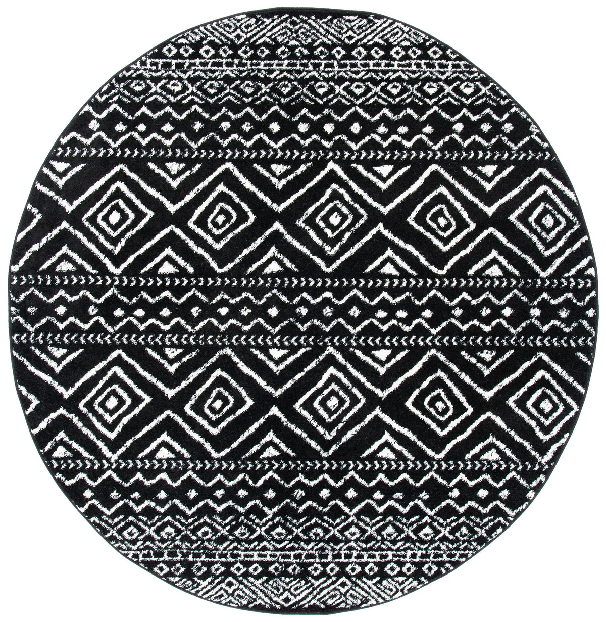 Safavieh Tulum 5'-0" x 5'-0" Rug in Black / Ivory