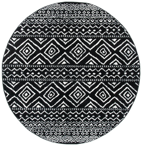 Safavieh Tulum 5'-0" x 5'-0" Rug in Black / Ivory