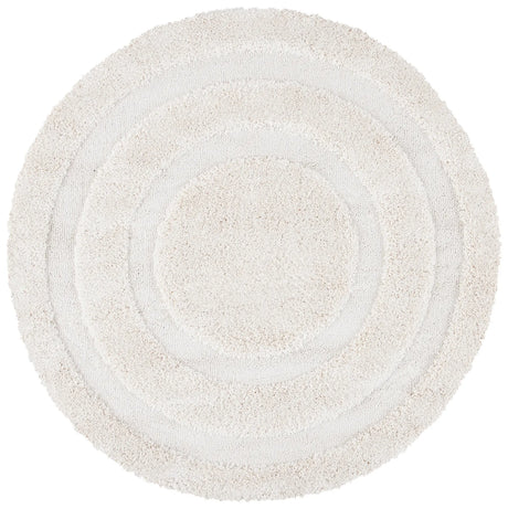 Safavieh Florida Shag 5'-0" x 5'-0" Rug in Creme / Creme