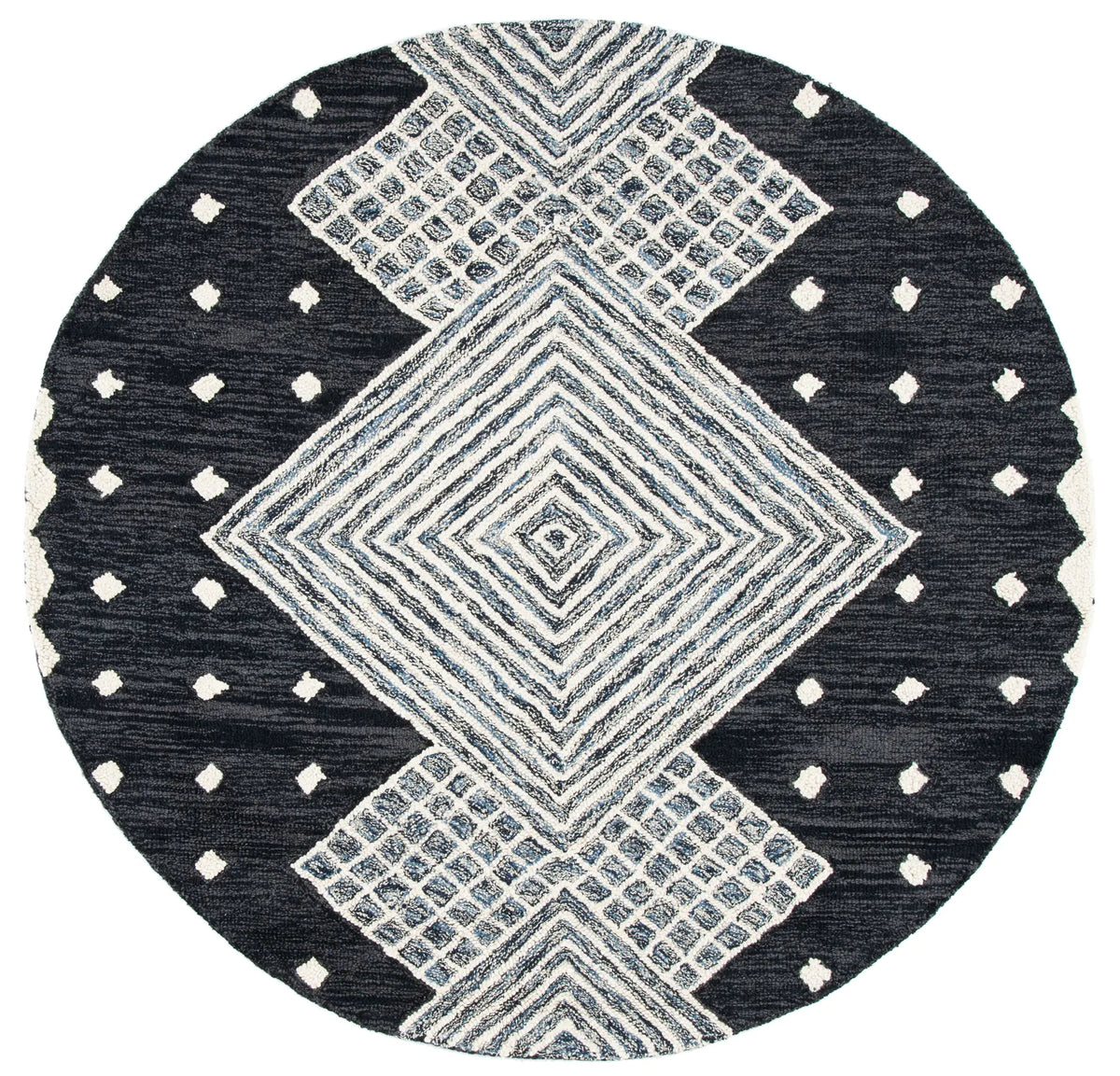 Safavieh Micro-Loop 5'-0" x 5'-0" Rug in Charcoal / Ivory