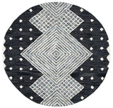 Safavieh Micro-Loop 5'-0" x 5'-0" Rug in Charcoal / Ivory