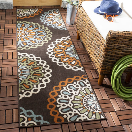 Safavieh Veranda 2'-3" x 10'-0" Rug in Chocolate / Terracotta