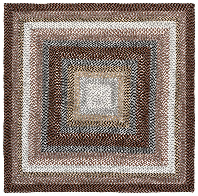 Safavieh Braided 5'-0" x 5'-0" Rug in Brown / Multi