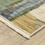 Oriental Weavers Sphinx SOLERI SOL05 Blue Abstract Rugs - corner detail