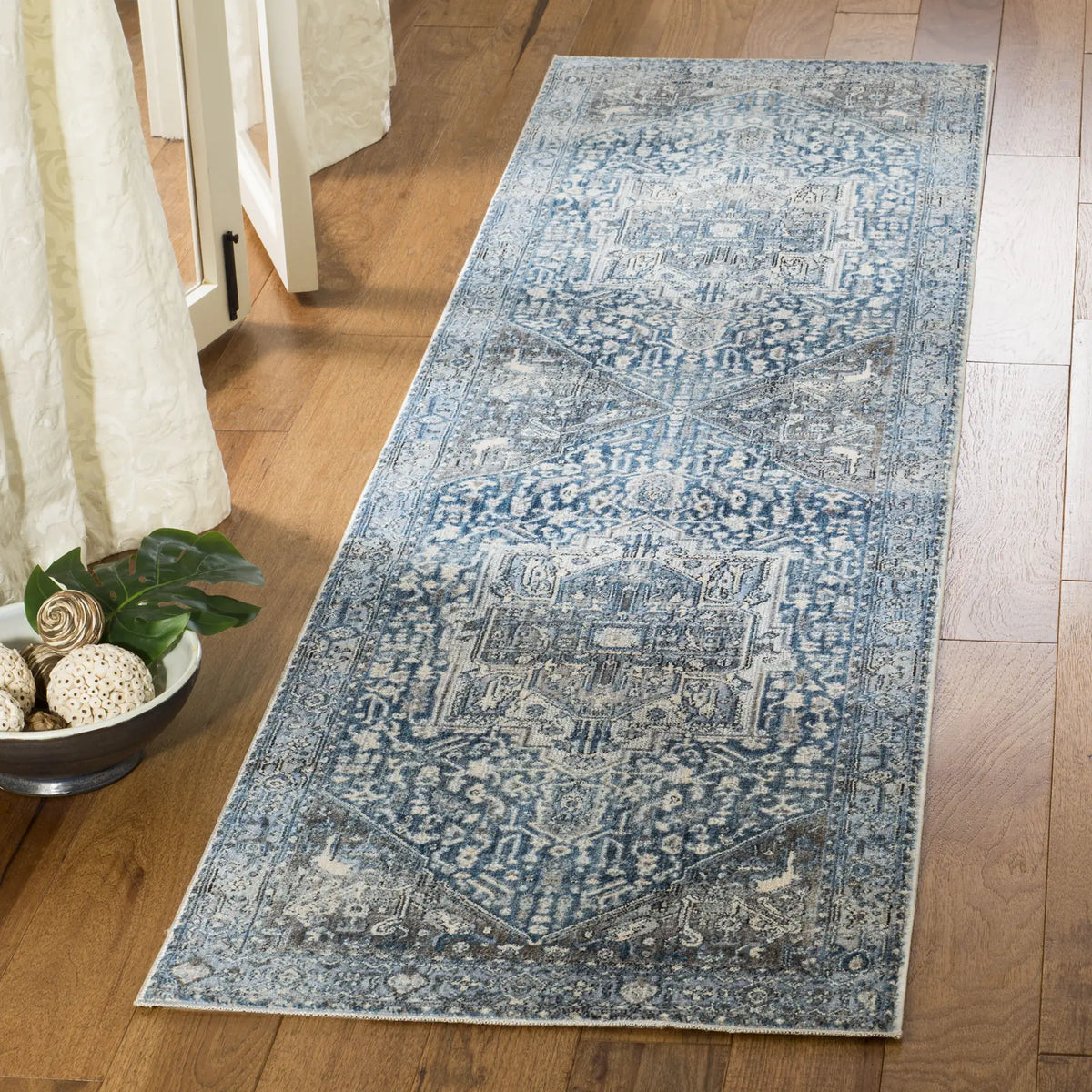 Safavieh Vintage Persian 2'-2" x 12'-0" Rug in Charcoal / Blue