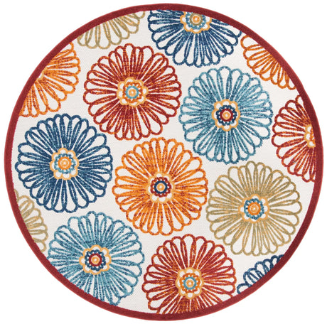 Safavieh Cabana 6'-7" x 6'-7" Rug in Creme / Red