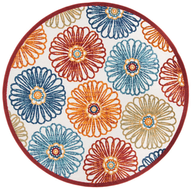 Safavieh Cabana 6'-7" x 6'-7" Rug in Creme / Red