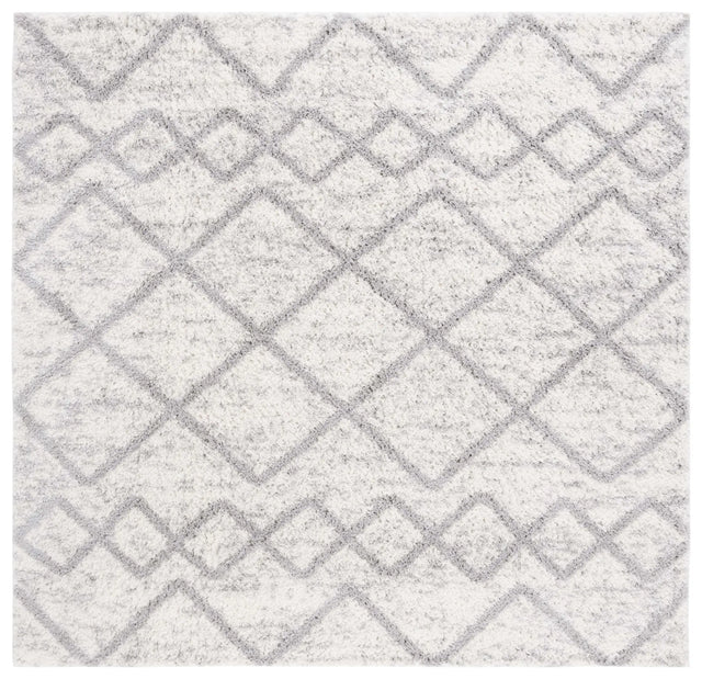 Safavieh Berber Shag 7'-0" x 7'-0" Rug in Ivory / Grey