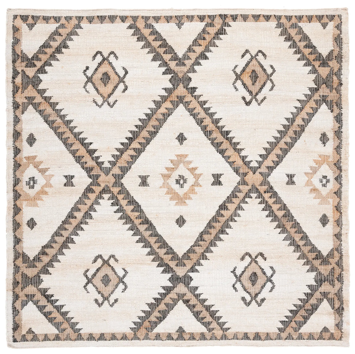 Safavieh Kilim 7'-0" x 7'-0" Rug in Ivory / Black