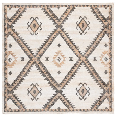 Safavieh Kilim 7'-0" x 7'-0" Rug in Ivory / Black