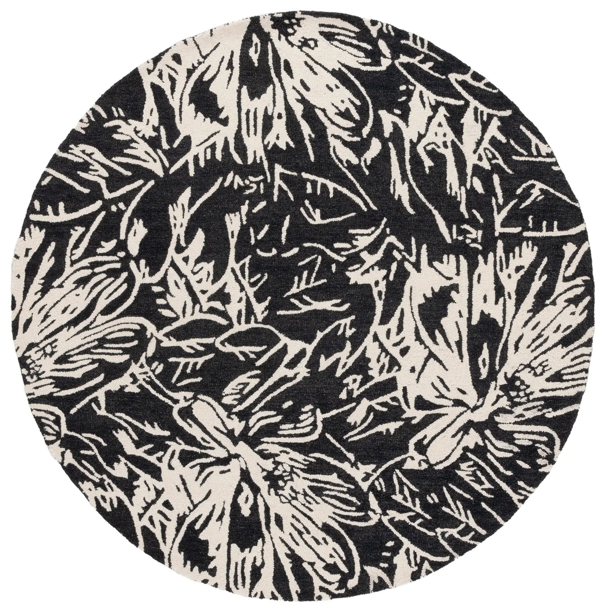 Safavieh Jardin 6'-0" x 6'-0" Rug in Black / Ivory