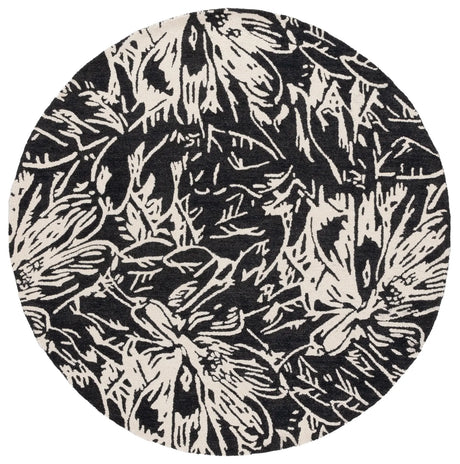 Safavieh Jardin 6'-0" x 6'-0" Rug in Black / Ivory