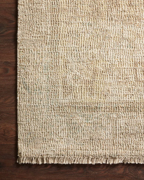 Loloi Priya Pry-01 Ocean/Ivory Rugs - corner on wood