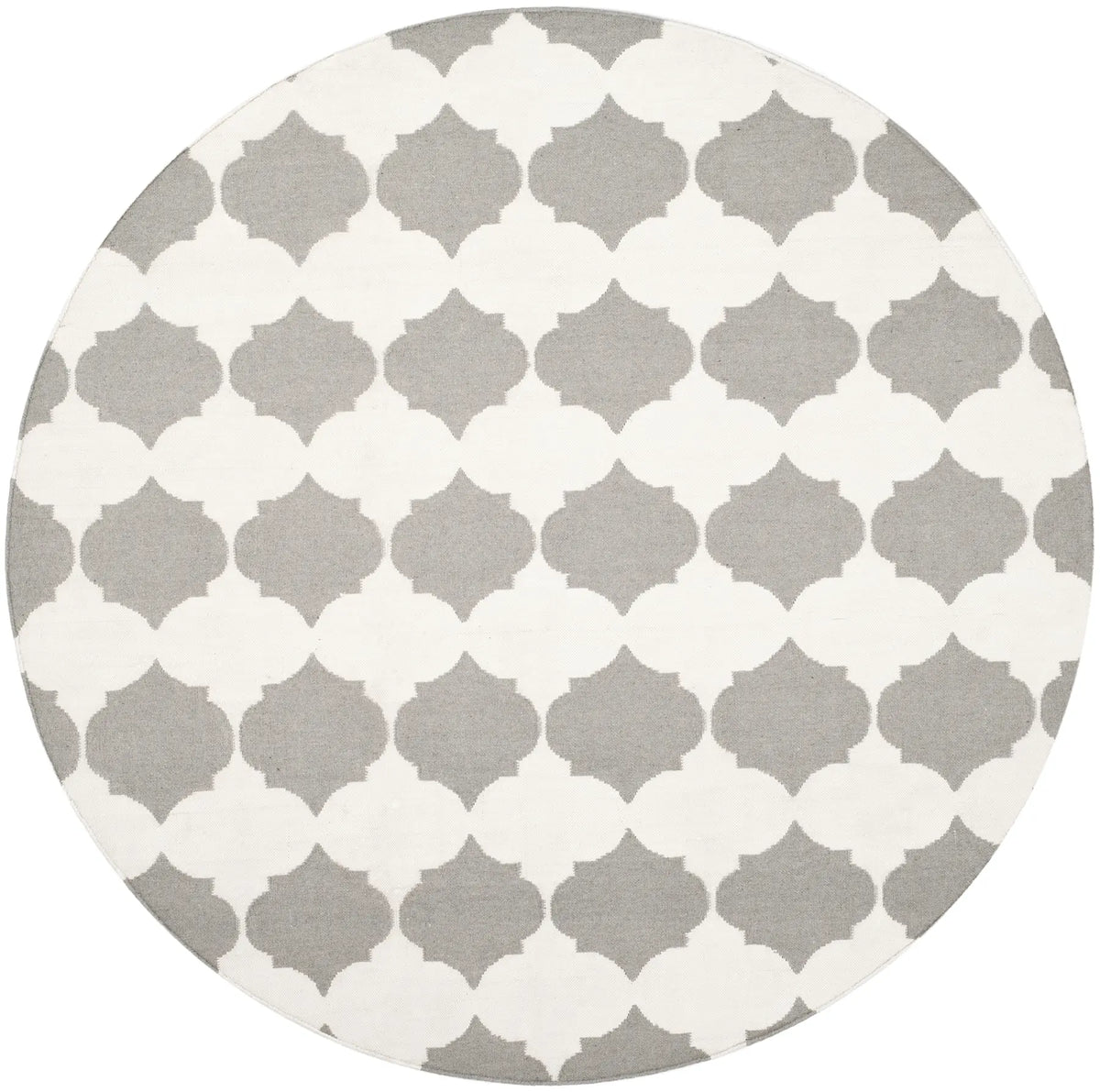 Safavieh Dhurries 7'-0" x 7'-0" Rug in Grey / Ivory