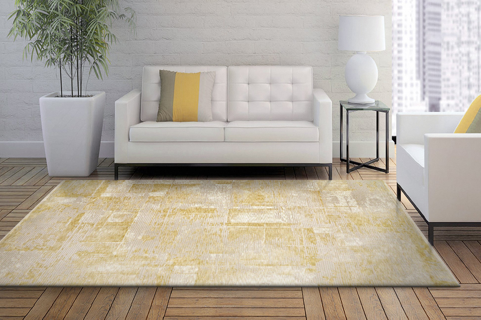 Dynamic Rugs Hudson 1454 Gold Area Rug