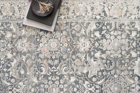Loloi Lucia Luc-04 Grey / Mist Rugs - styled aerial 1