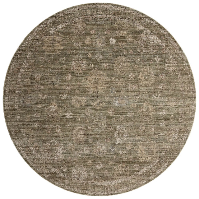 Loloi Priscilla PRL-02 Olive / Sand Rug - round flat
