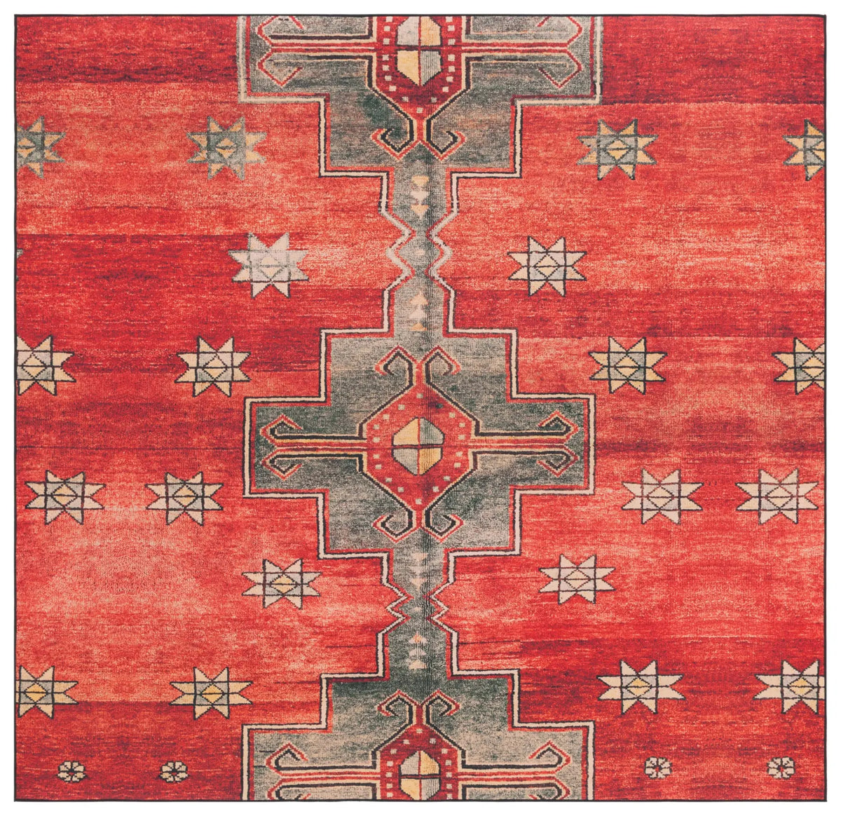 Safavieh Tucson 6'-0" x 6'-0" Rug in Rust / Green