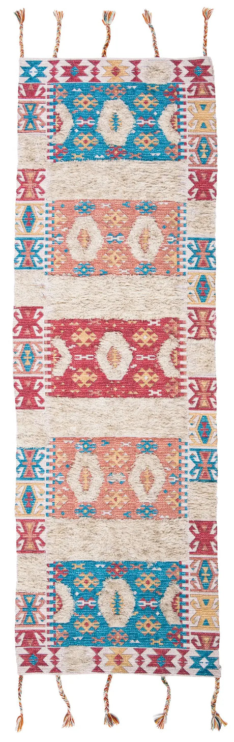 Safavieh Saffron 2'-3" x 8'-0" Rug in Rust / Beige