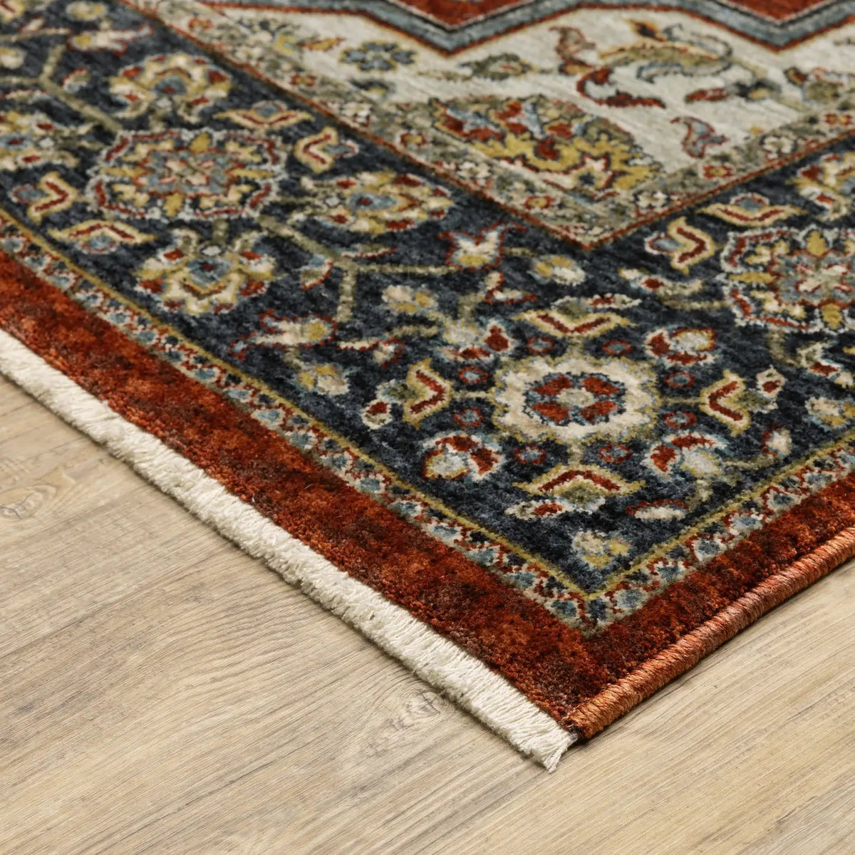 Oriental Weavers Sphinx Aberdeen 4151R Red/ Blue Rugs - corner detail