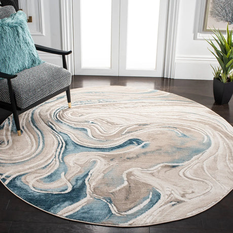Safavieh Meadow 500 10'-0" x 10'-0" Rug in Beige / Blue