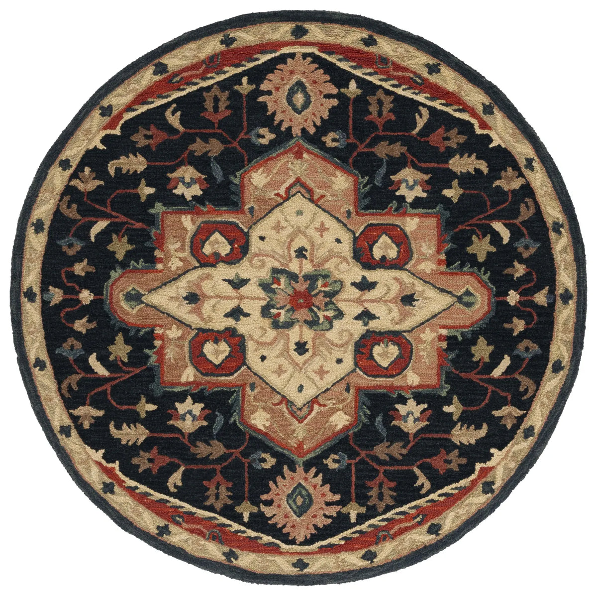 Safavieh Heritage 6'-0" x 6'-0" Rug in Navy / Red