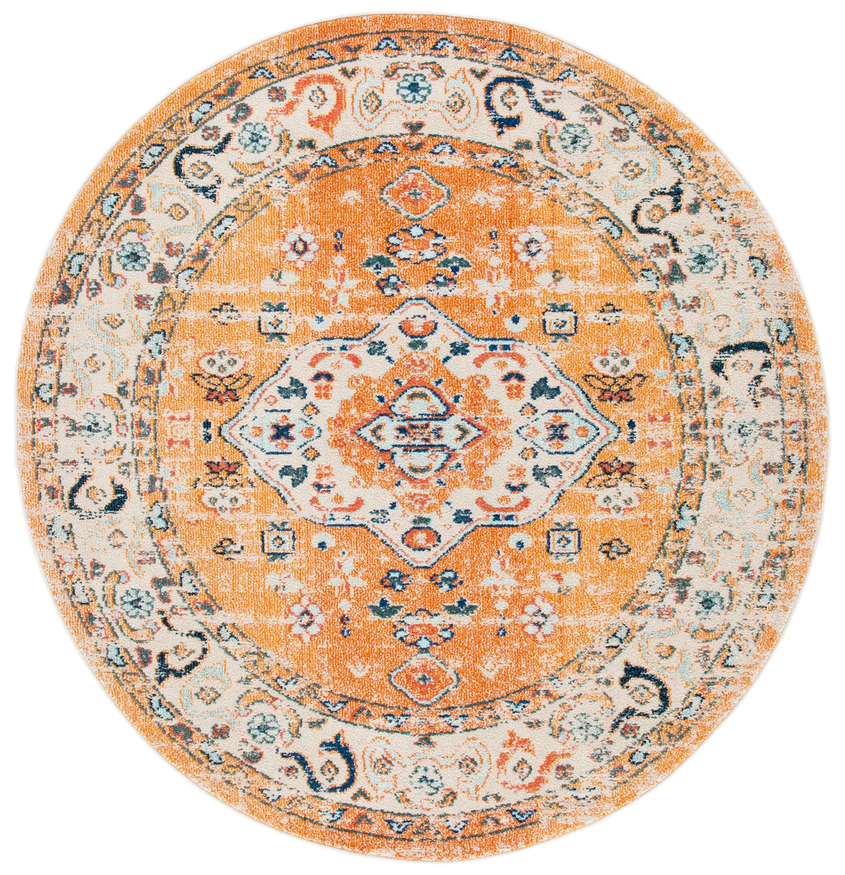 Safavieh Madison 6'-7" x 6'-7" Rug in Orange / Ivory