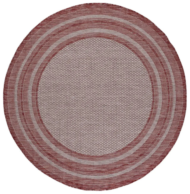 Safavieh Courtyard 6'-7" x 6'-7" Rug in Grey / Red