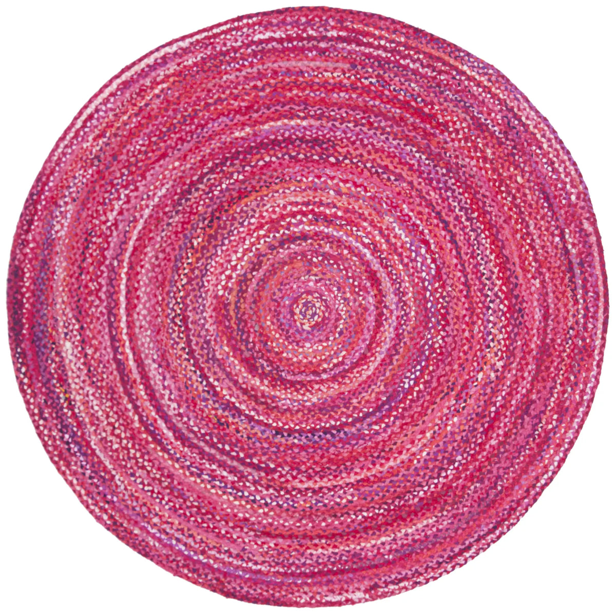 Safavieh Braided 6'-0" x 6'-0" Rug in Pink / Fuchsia