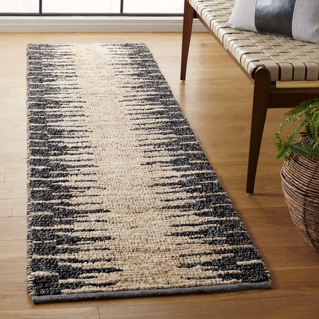 Safavieh Natural Fiber 2'-3" x 8'-0" Rug in Bleach / Black