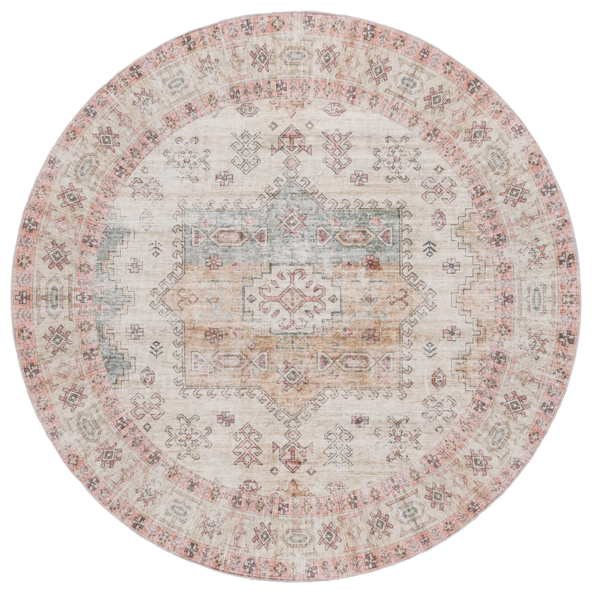 Safavieh Arizona 6'-0" x 6'-0" Rug in Olive / Red