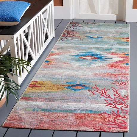 Safavieh Barbados 500 2'-8" x 10'-5" Rug in Light Blue / Pink