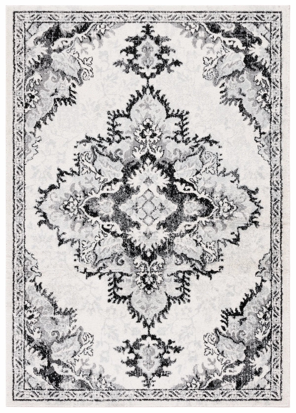 Safavieh Tulum 4'-0" x 6'-0" Rug in Ivory / Black