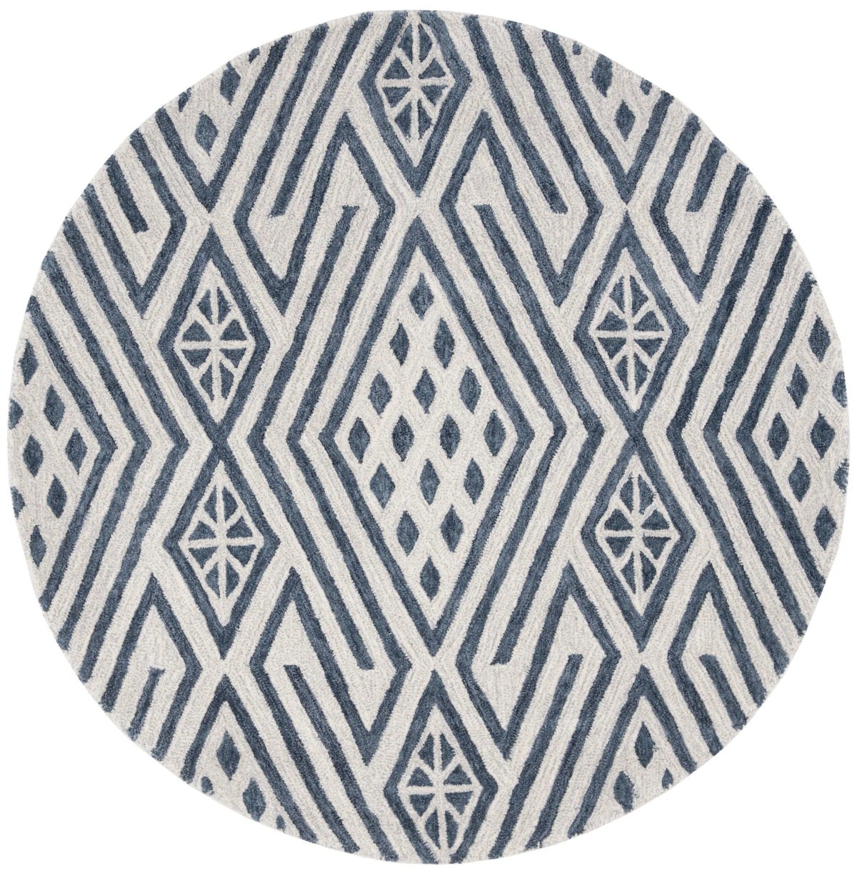 Safavieh Micro-Loop 5'-0" x 5'-0" Rug in Blue / Ivory